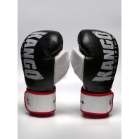Перчатки боксерские Kango BVK-017 Black/White Буйволиная кожа