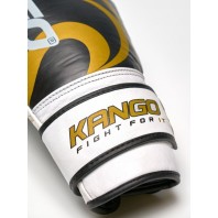 Перчатки боксерские Kango BVK-081 Black/White Буйволиная кожа