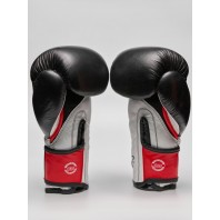 Перчатки боксерские Excalibur 8041/02 Black/White Буйволиная кожа