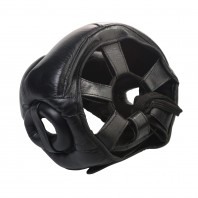 Шлем боксерский Excalibur 721 Black Буйволиная кожа